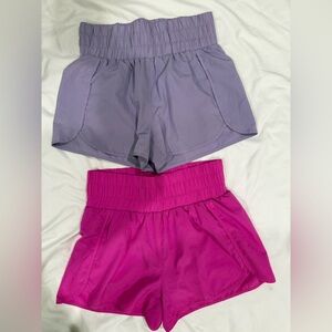 Pink Lily Women's Athletic Shorts — Lavender & Magenta